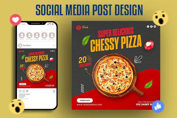 Download Food Menu and Cheese Pizza Post Design - Design Collection