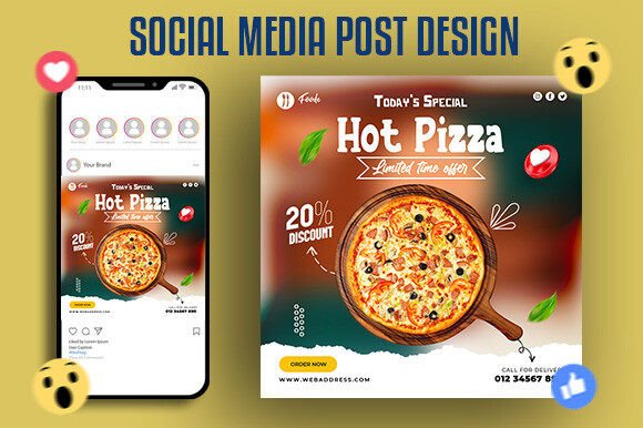 Download Food Menu and Cheese Pizza Post Design - Design Collection