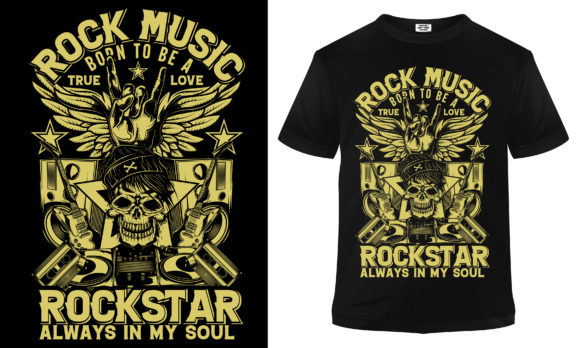 Download Rock Music Rockstar T-Shirt Design - Design Collection