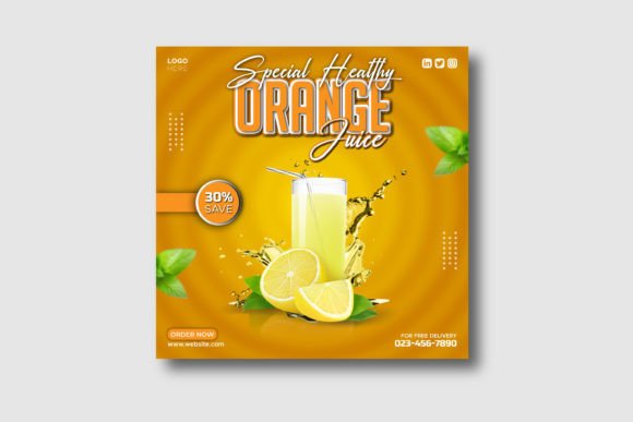 Download Orange Juice Social Media Post Design - Design Collection