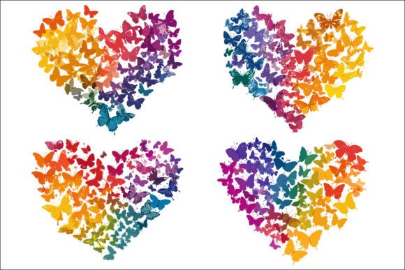 Download Romantic Butterfly Heart Design. - Design Collection