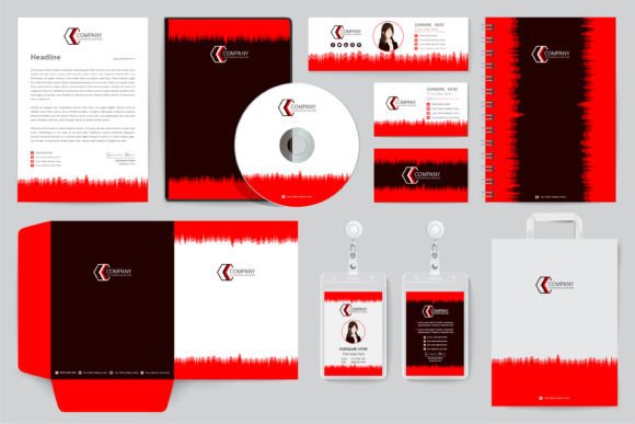 Download Red Brand Identity Design on Stationery - Design Collection