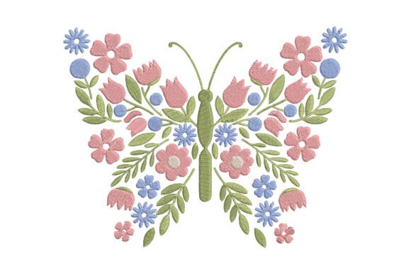 Download Floral Butterfly Embroidery Design - Design Collection