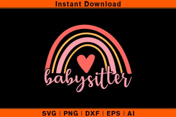 Download Babysitter Retro Vintage Rainbow Design - Design Collection