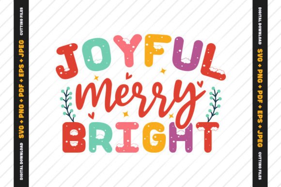 Download Christmas Joyful Merry and Bright Design - Design Collection