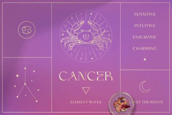 Download Cancer Zodiac Sign Logo Branding Designs - Design Collection
