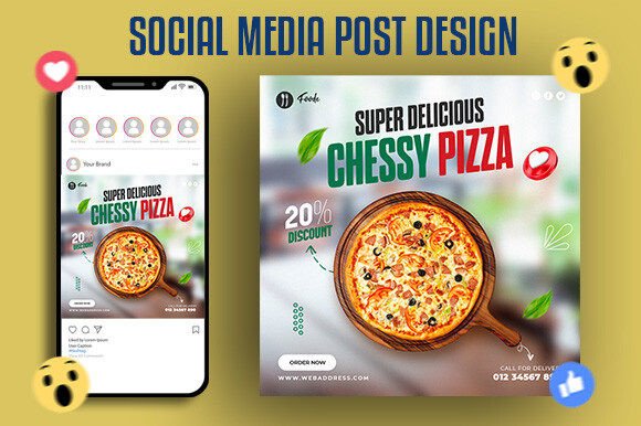 Download Food Menu and Cheese Pizza Post Design - Design Collection