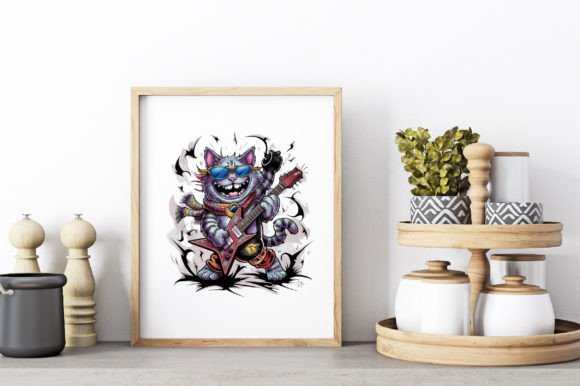 Download Rockstar Cat Clipart PNG Design - Design Collection