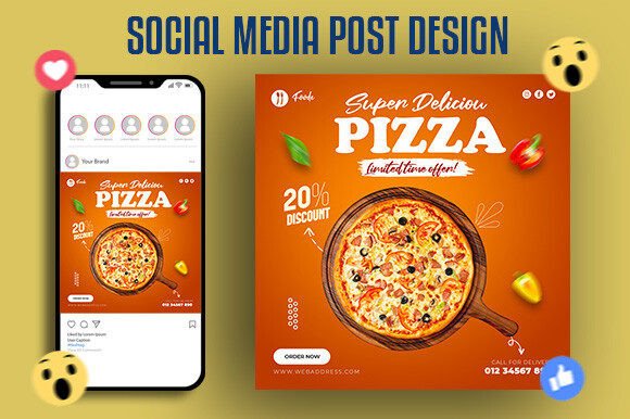 Download Food Menu and Cheese Pizza Post Design - Design Collection