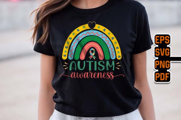 Download Autism Awareness Rainbow Design SVG PNG - Design Collection