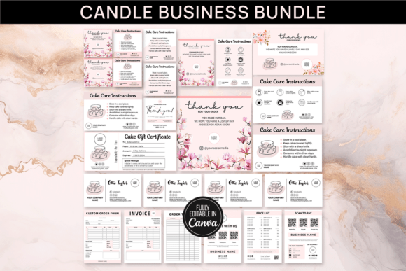 Download Editable Cake Business Canva Bundle Temp - Business Collection
