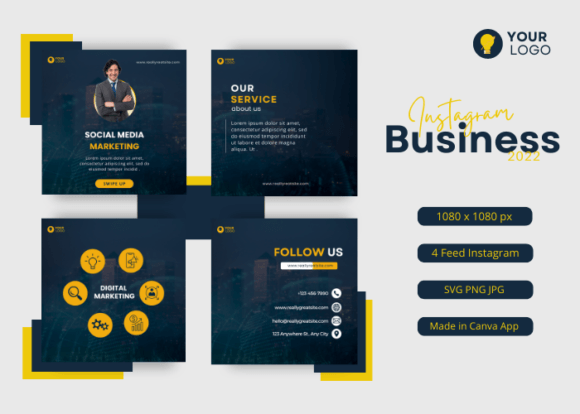 Download Modern Business Instagram Post Template - Business Collection