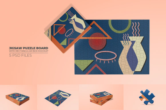 Download Jigsaw Puzzle Board with Box Mockup - Premium Resources