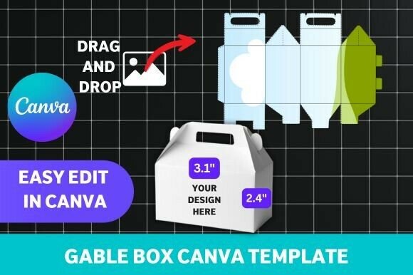 Download Gable Box Template Canva Design - Design Collection